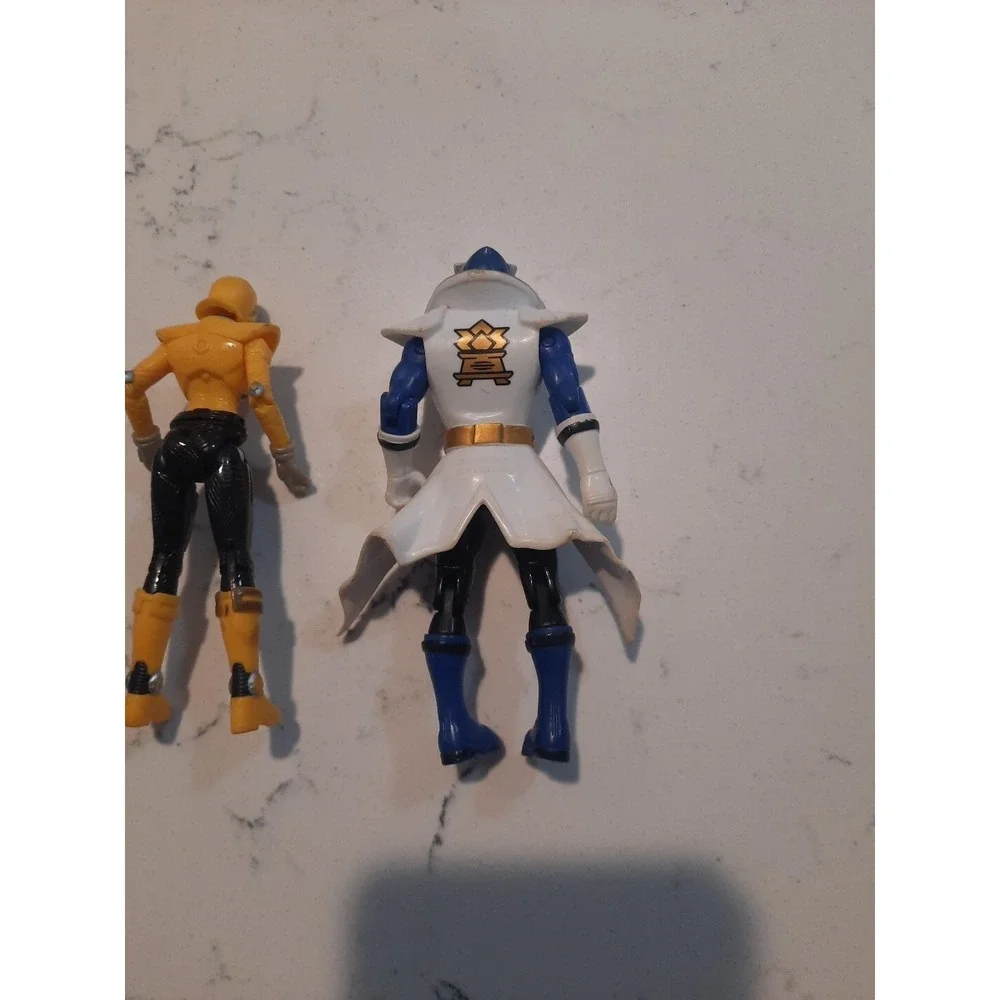 Power Rangers Samurai Yellow And Blue Mega Ranger Figure 4 inch Bandai - Picture 4 of 5